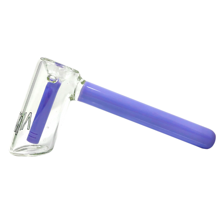 AFM 8" Shooter Glass Bubbler with Blue Stem and Showerhead Perc - Angled Side View