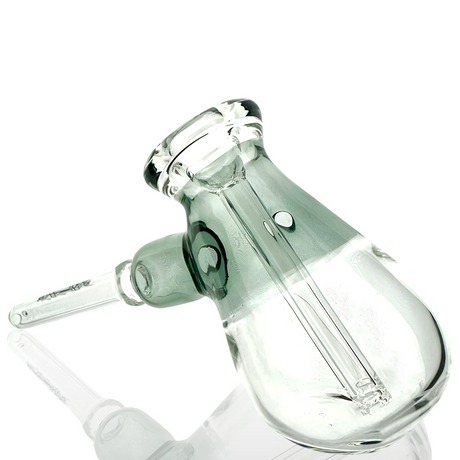 AFM 6" Fat Hammer Bubbler in Color Glass, Angled Side View on Reflective Surface