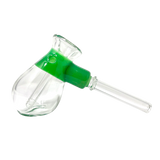 6" AFM Glass Fat Hammer Bubbler in Green, Angled Side View on Seamless White Background