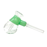 AFM 6" Fat Hammer Green Glass Bubbler, Side View on Seamless White Background