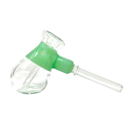 AFM 6" Fat Hammer Green Glass Bubbler, Side View on Seamless White Background