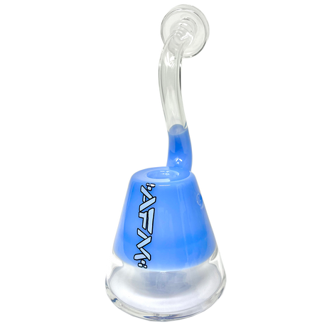 AFM 7.5" Spaceship Glass Bubbler in Blue, Front View on White Background