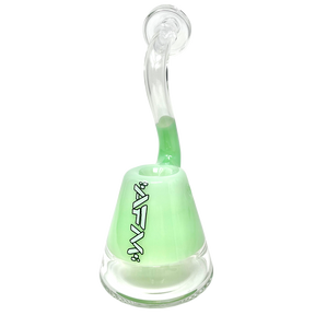 AFM 7.5" Spaceship Glass Bubbler in Mint Green with Clear Neck - Front View