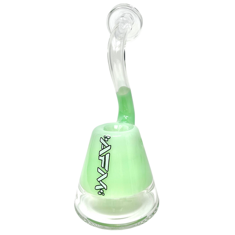 AFM 7.5" Spaceship Glass Bubbler in Mint Green with Clear Neck - Front View