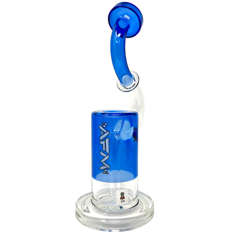 AFM 9.5" Microscope Color Glass Bubbler, Front View, Borosilicate, Blue Accents