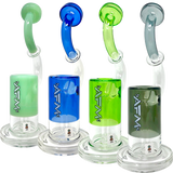 AFM Microscope Color Glass Bubblers in green, blue, and grey, with borosilicate glass and female joint