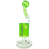 AFM 9.5" Microscope Color Glass Bubbler in Green, Borosilicate, Side View on White Background