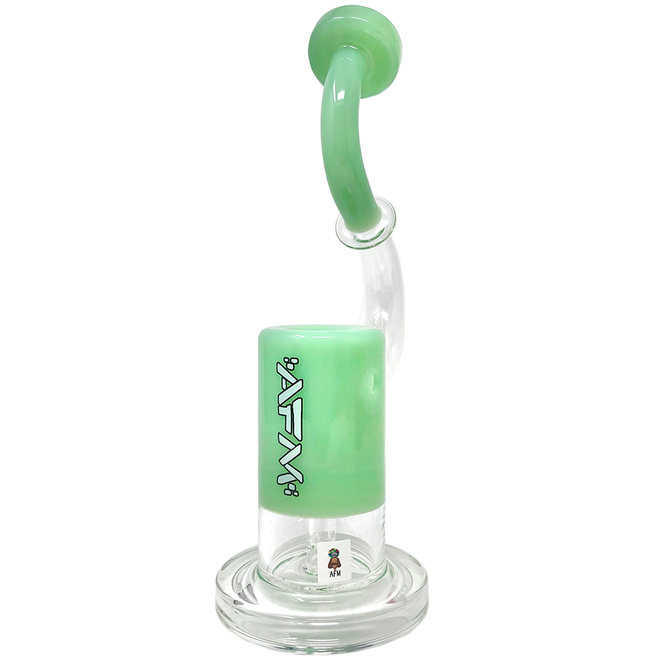 AFM 9.5" Microscope Color Glass Bubbler, Mint Green with Clear Base, Front View