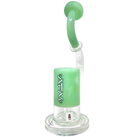 AFM 9.5" Microscope Color Glass Bubbler, Mint Green with Clear Base, Front View