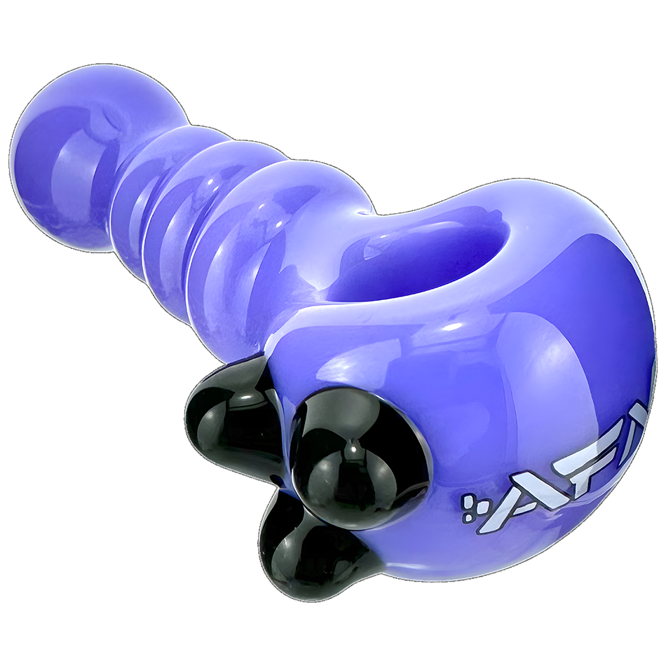 AFM 4" Three Point Color Hand Pipe in Blue - Angled View with Deep Bowl