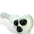 AFM Double Halo Glass Pipe with Black Accents - Angled Side View