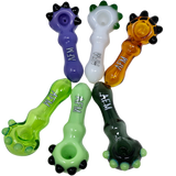 AFM Spikey Glass Hand Pipes in Various Colors with Deep Bowls - Top View