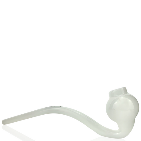 AFM 10" Gandalf Ivory Glass Hand Pipe with Deep Bowl - Side View on White Background