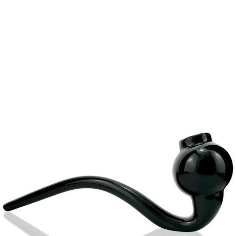 AFM 10" Gandalf Black Glass Screen Hand Pipe - Side View with Deep Bowl