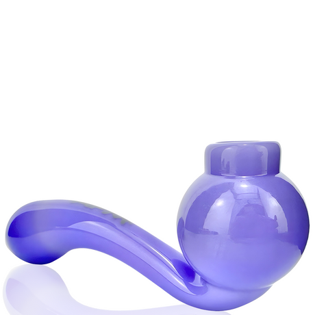 AFM 5.5" Iris Glass Screen Hand Pipe in Purple - Side View on Seamless White Background