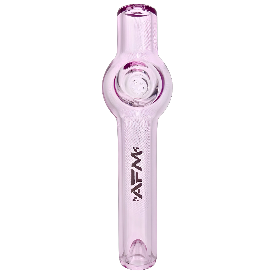 AFM 6" Lily Glass Screen Hand Pipe in Pink Borosilicate - Front View