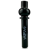 AFM 4.5" Globe Glass One Hitter Pipe in Black, Front View on Seamless White Background