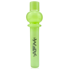 AFM 4.5" Globe Glass One Hitter Pipe in Neon Green with Black Logo - Front View