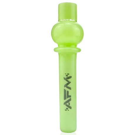 AFM 4.5" Globe Glass One Hitter Pipe in Neon Green with Black Logo - Front View