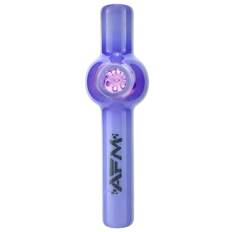 AFM Poppy Glass Screen Hand Pipe in purple, 4.5" borosilicate glass, front view on white background