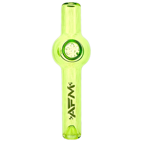 AFM 4.5" Poppy Glass Screen Hand Pipe in Neon Green with Borosilicate Glass, Front View