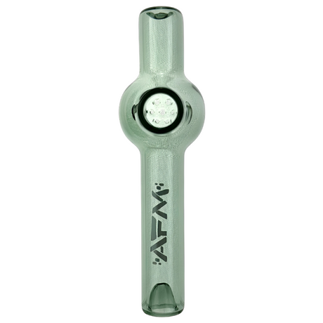 AFM 4.5" Poppy Glass Screen Hand Pipe in Green Borosilicate, Front View