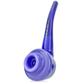 5.5" AFM Daffodil Glass Screen Hand Pipe in vibrant blue with a deep bowl, side view on white background