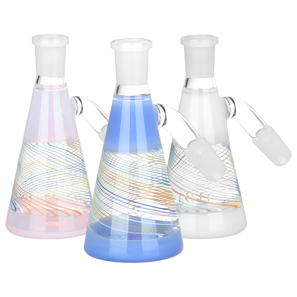 Candy Spiral Dry Ash Catchers in Varied Colors with 14mm Joint - Front View