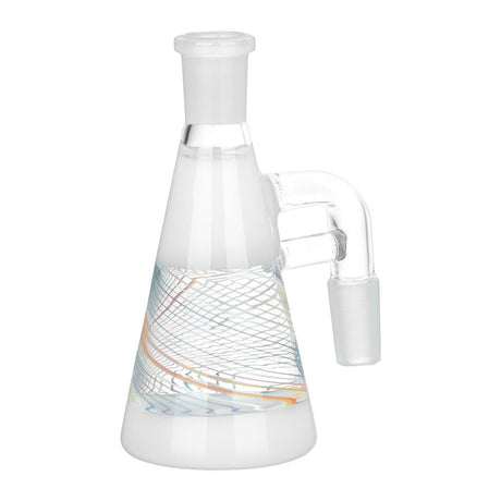 Candy Spiral Dry Ash Catcher with 14mm joint, 4.25" tall, angled side view on white background