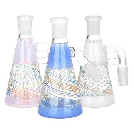 Candy Spiral Dry Ash Catchers in various colors with 14mm joint size, angled side view on white background