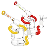 Chakra Recline & Align Recycler Glass Water Pipe | 6.25" | 14mm F | Colors Vary