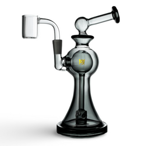 MJ Arsenal Charcoal Apollo Mini Rig, Portable 10mm Glass Dab Rig with Percolator, Front View