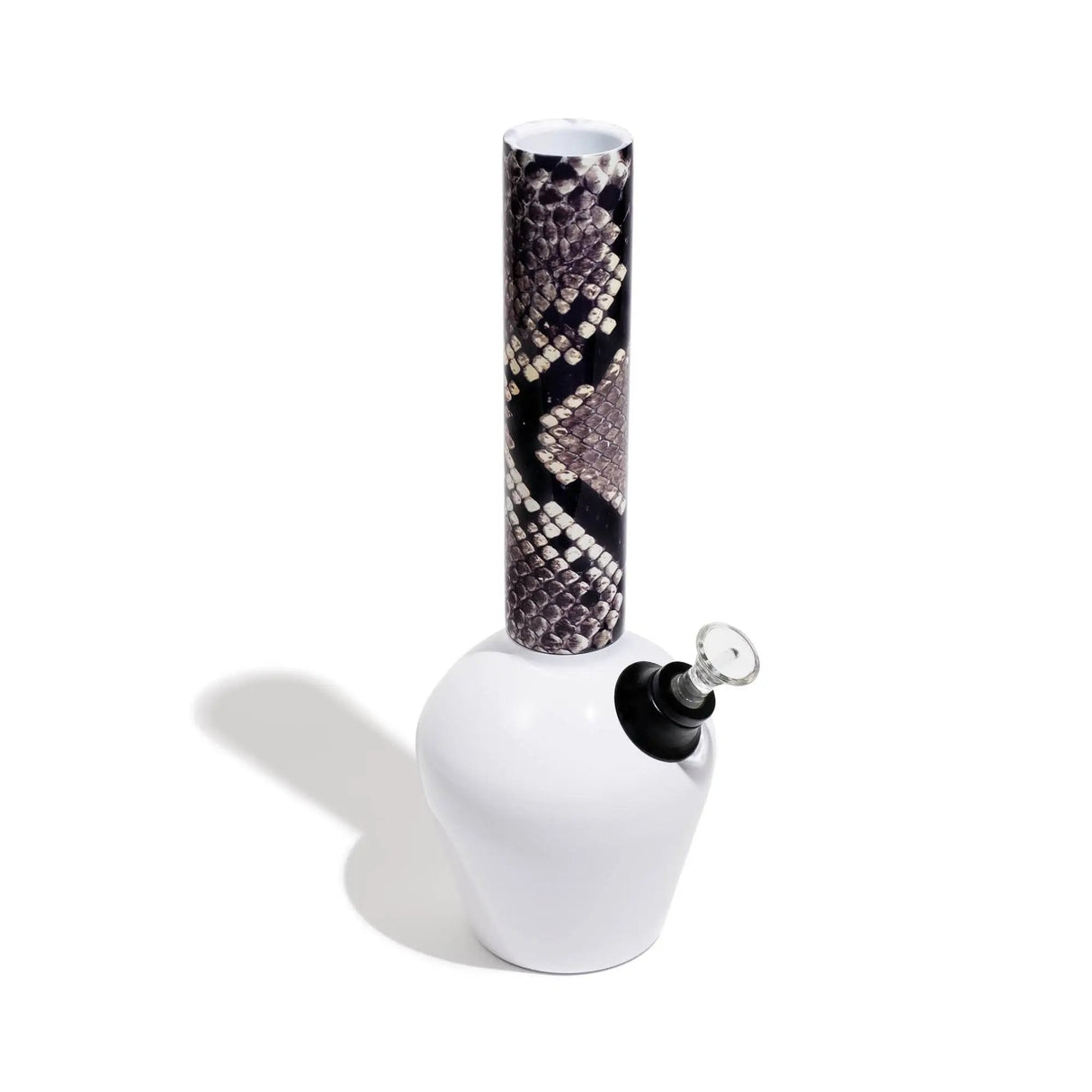 Chill Steel Pipes Gloss White Base with Snake Skin Pattern Neck, Angled View