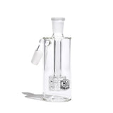 Chill White Glass Ash Catcher with Matrix Perc - Front View by Chill Steel Pipes