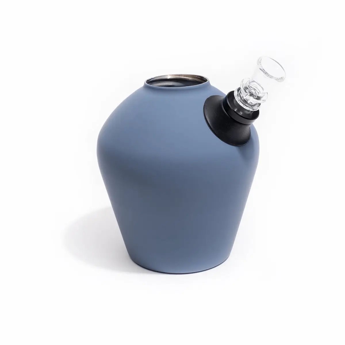 Chill Steel Blue Rubberized Bong - Limited Edition Complete Set - Angled View