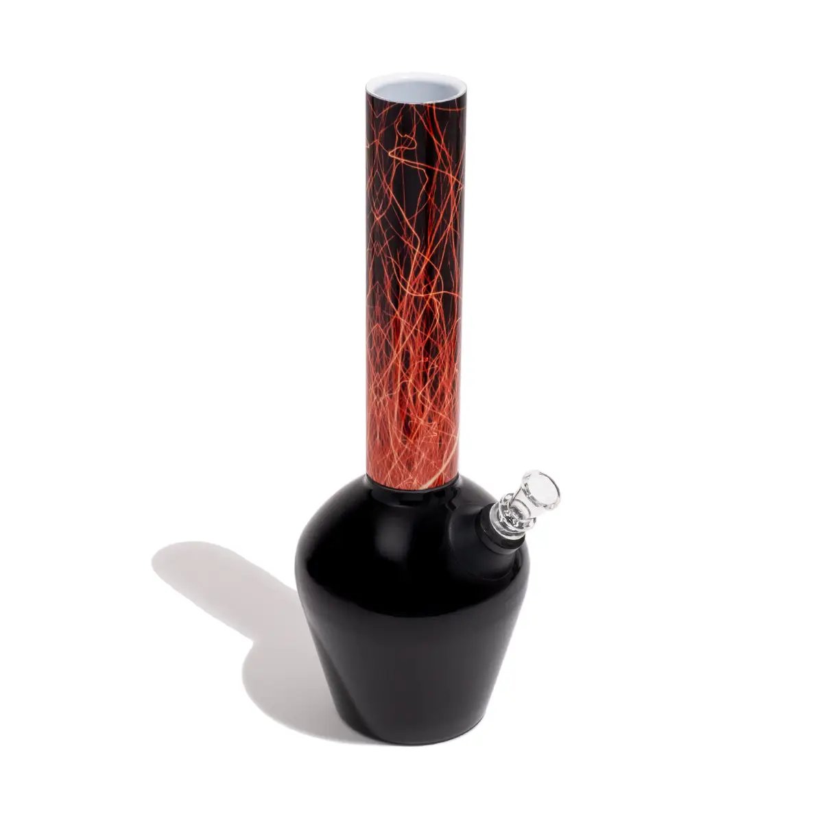 Chill Steel Pipes Gloss Black Base with Red Accented Tube - Durable Metal Smoking Pipe