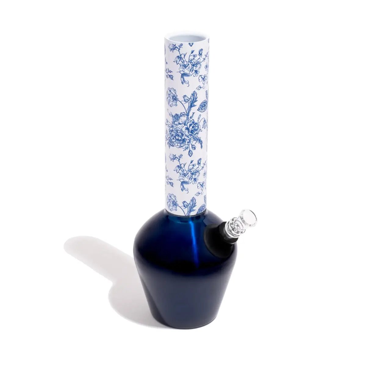 Chill Bong Neckpiece with Blue Floral Design, Standard Size, White Background