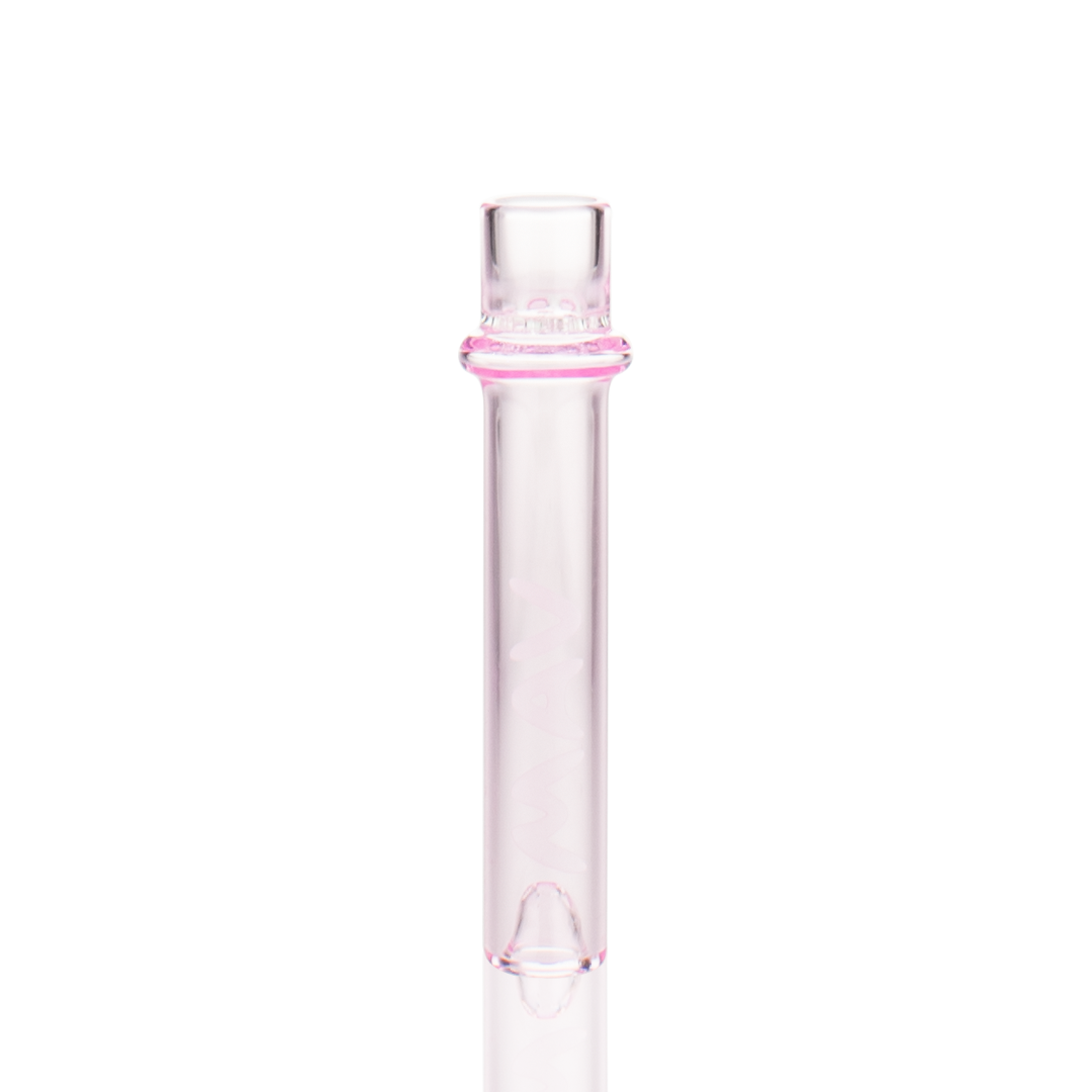 MAV Glass 4" One Hitter Hand Pipe in Pink Colored Glass - Front View