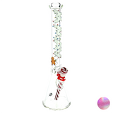 MAV Glass 18" Christmas Mean Gingerbread Man Beaker Bong with Colored Accents