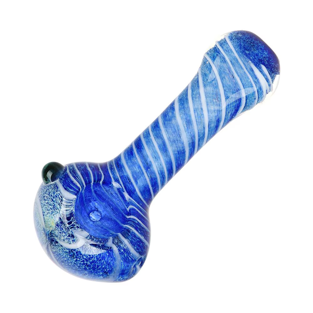 Classic Frit & Stripe Spoon Pipe | 3.5" | Assorted Designs | 40ct Bundle