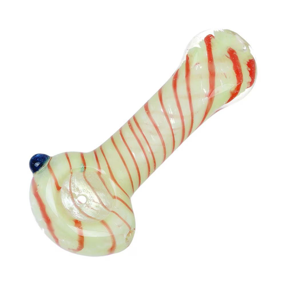 Classic Frit & Stripe Spoon Pipe | 3.5" | Assorted Designs | 40ct Bundle