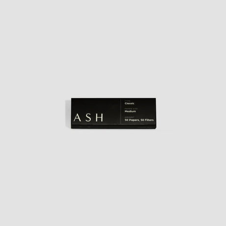 ASH Classic Medium Rolling Papers, Front View, Organic Unbleached Rice Material