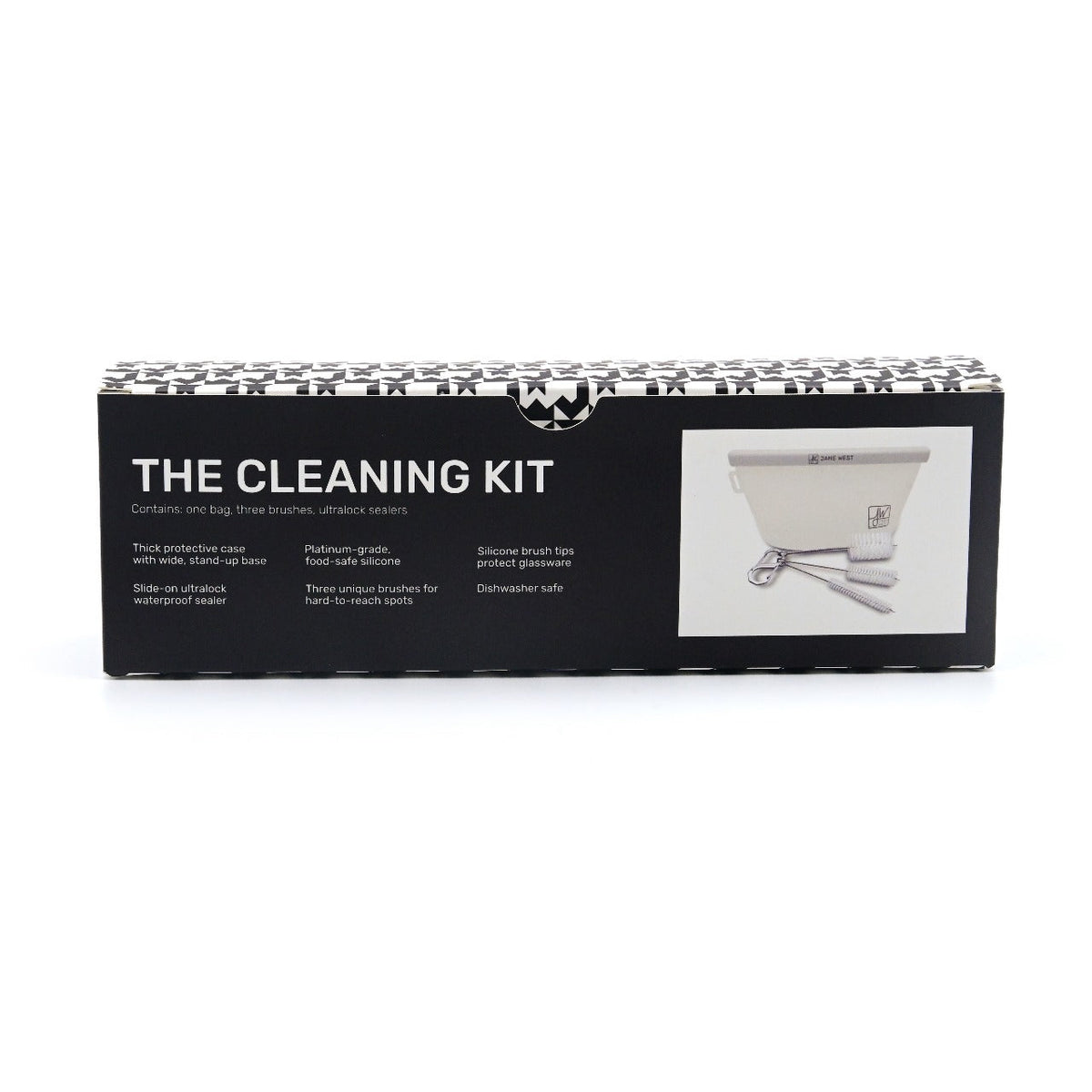 Jane West Cleaning Kit with Silicone Bag and Brushes