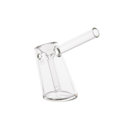 MJ Arsenal Fulcrum Bubbler made of Borosilicate, clear glass side view on white background