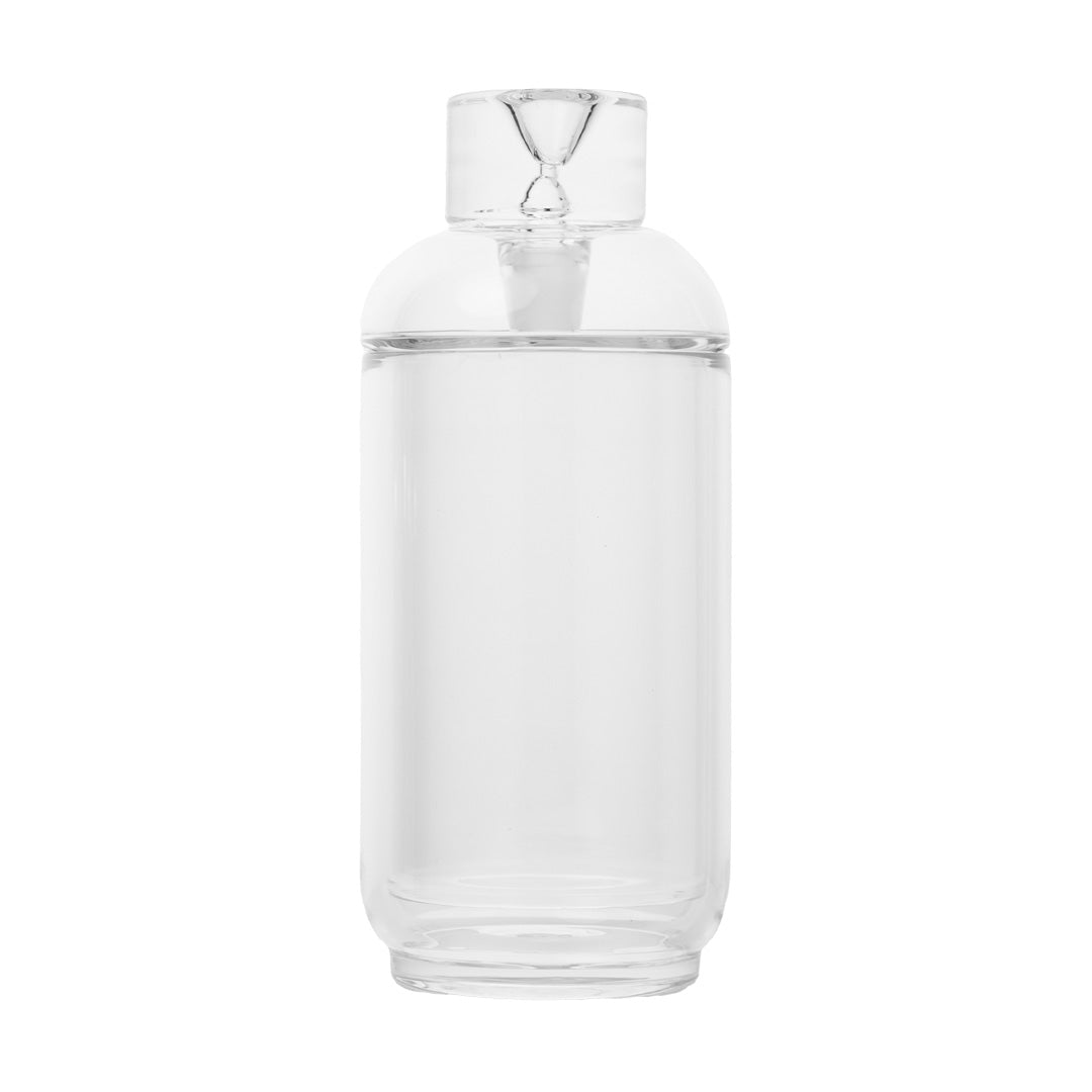 NWTN Home Vesper Gravity Pipe in Borosilicate Glass, Classic 14mm, Front View on White