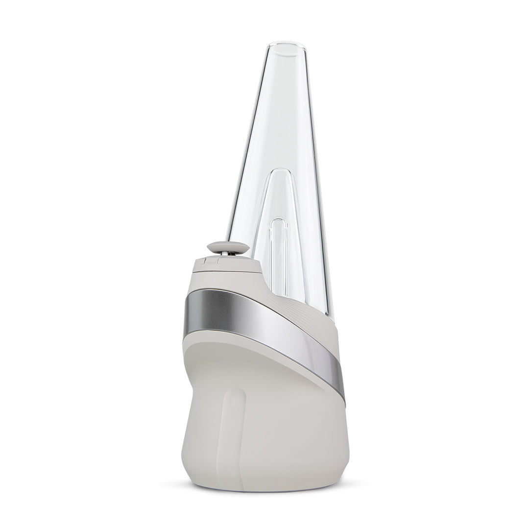 Puffco New Peak Vaporizer in cloud variant, front view on a seamless white background, sleek ceramic design