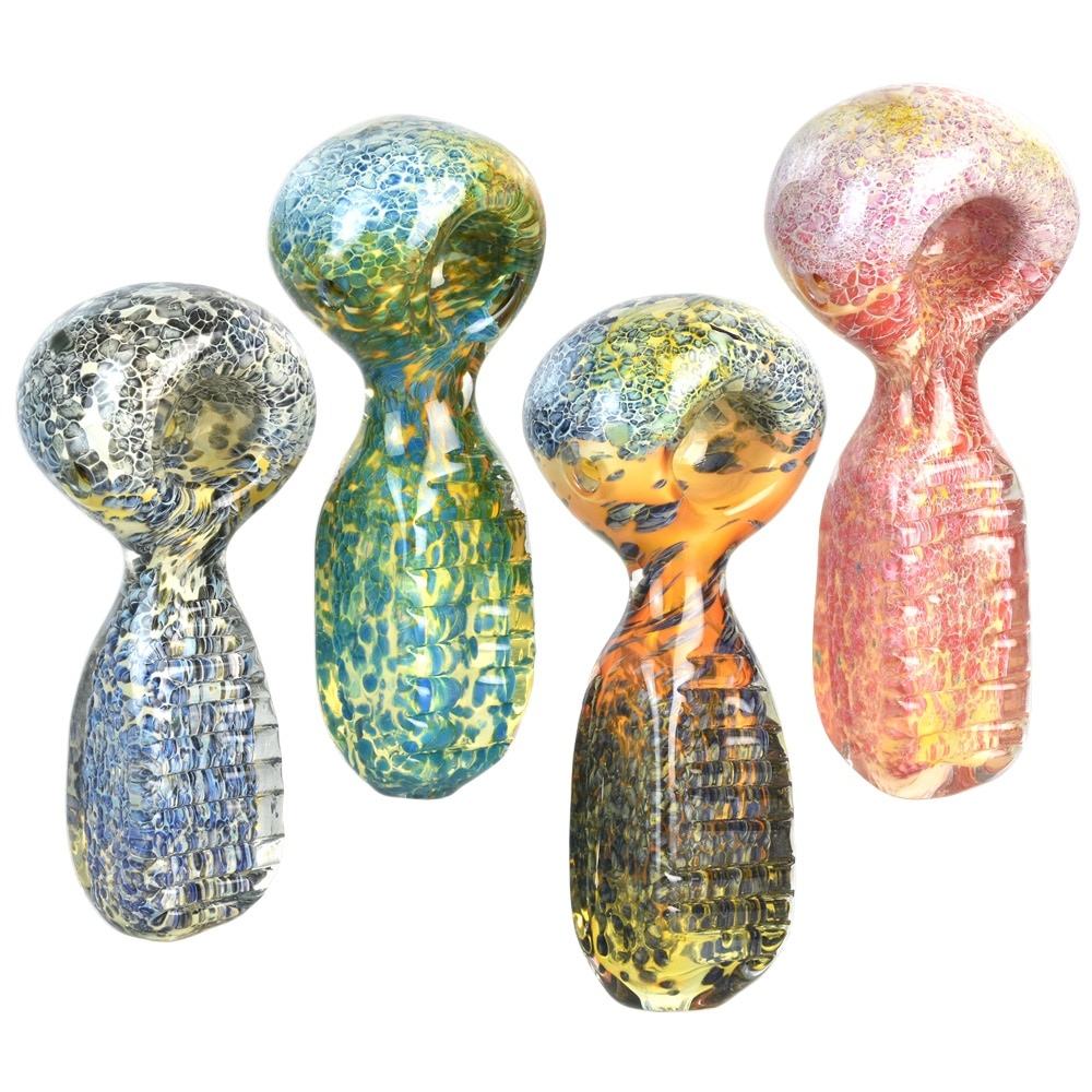 Cosmic Murk Frit Glass Spoon Pipe | 4.5" | Colors Vary