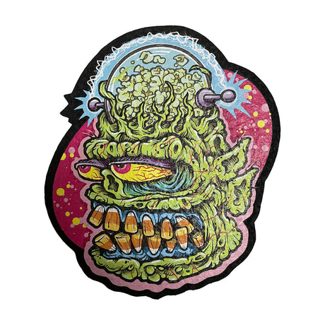 East Coasters 10" Cosmic Corn Creep Dab Mat with vibrant monster design, ideal for rig stability