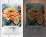 Chrysanthemums in Watercolor Ceramic Night Light