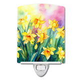 Daffodils in Watercolor Ceramic Night Light